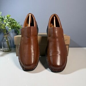 Clarks Collection Mens Brown Leather Slip On Dress Shoes Comfort Size‎ 7